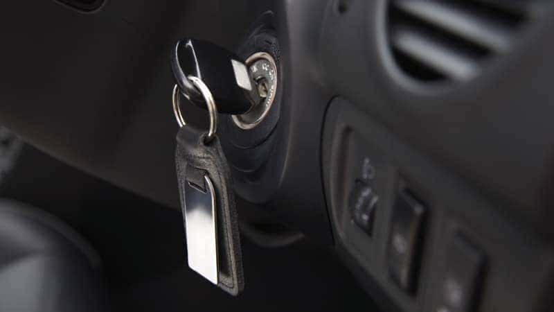 car key in ignition