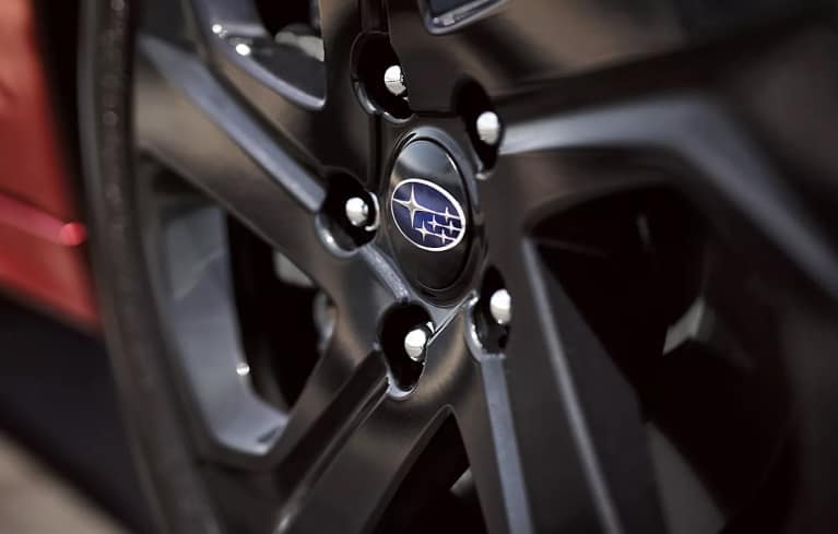 closeup of Subaru wheel hub