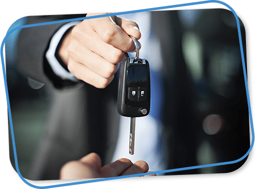 Handing car keys to customer