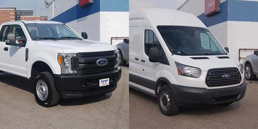 2 images of rental trucks