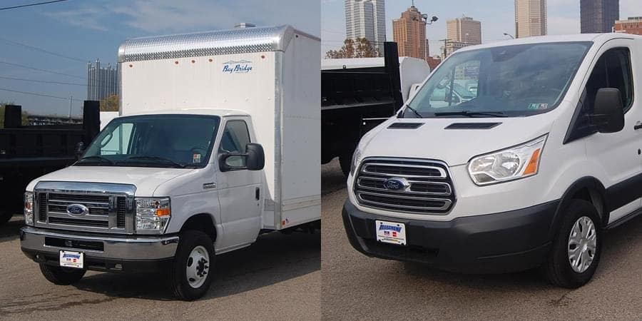2 images of rental trucks