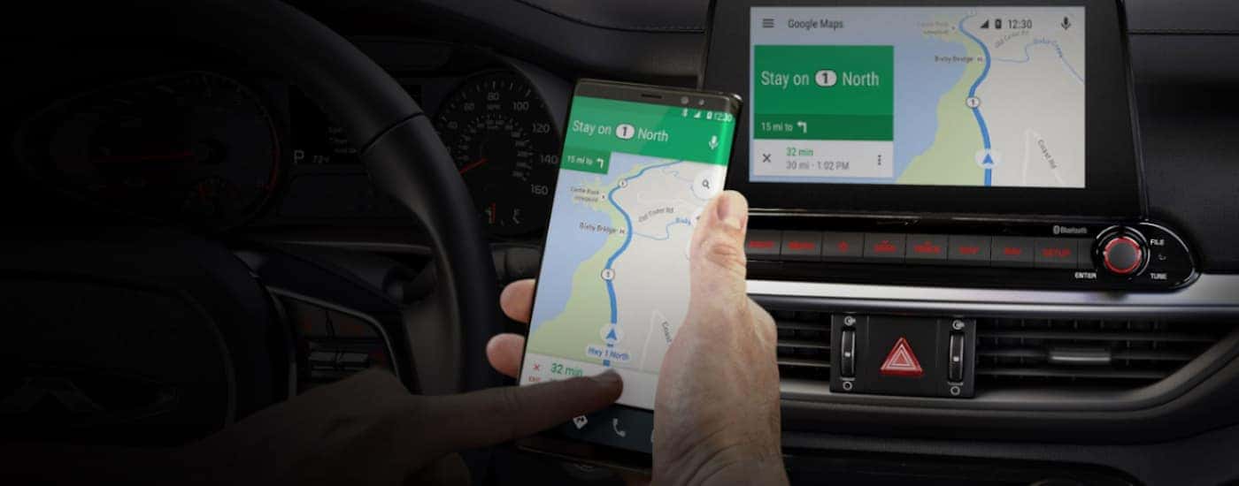 Technology inside of a Kia SUV in the Lehigh Valley