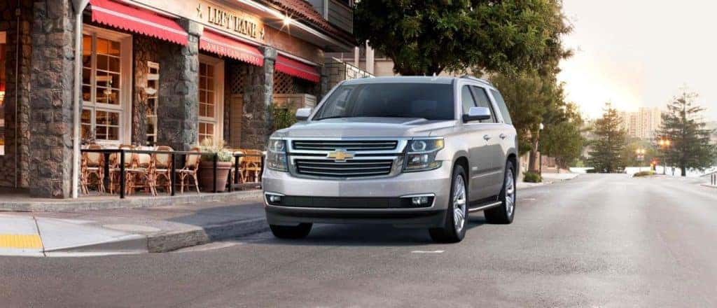 silver tahoe on raod
