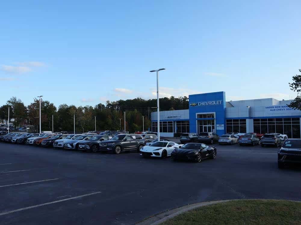 front of dealership