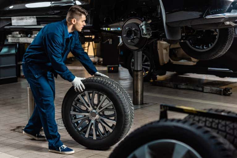 service specialist rolling tire