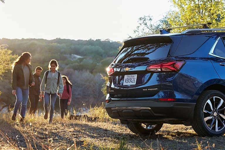 2022 Blue Chevrolet Equinox at a campsite_mobile
