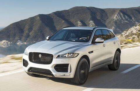 2019 jaguar f-pace driving on road