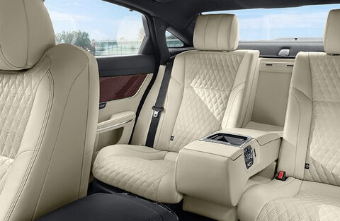 luxurious rear seats of the 2018 Jaguar XJ