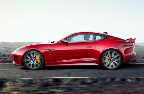 profile of red 2019 jaguar f-type