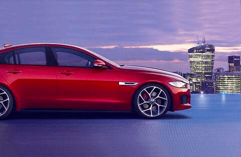 red profile of 2018 jaguar xe