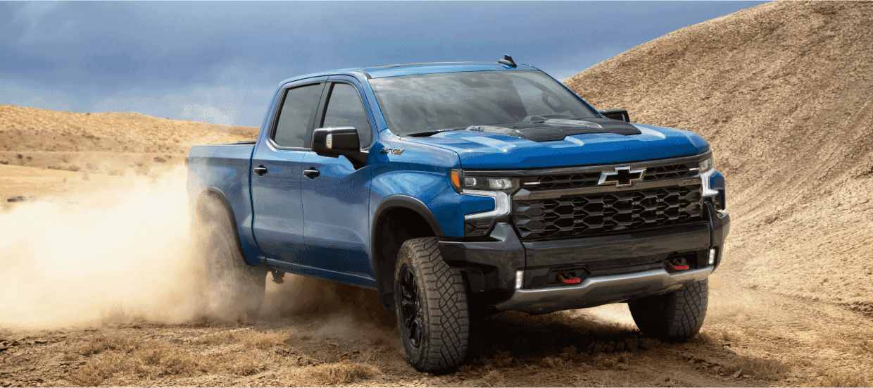 Chevy truck kicks up dust