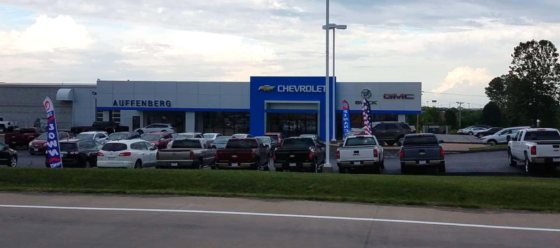 An exterior shot of the Auffenberg dealership during the day.