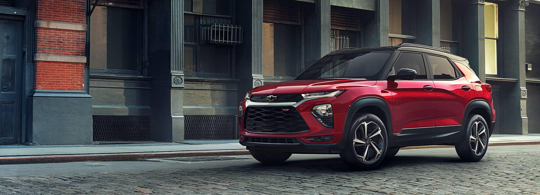 2021 Chevrolet Trailblazer parked in front of a city building