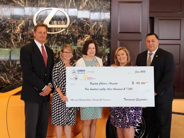 Community Image - Balise Lexus Presents Check to Baystate Children's Hospital