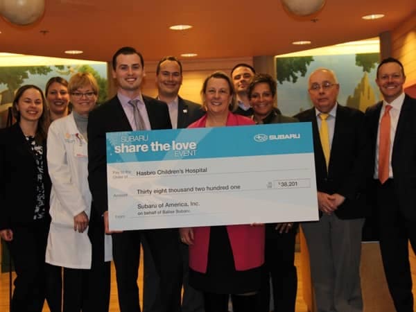 Community Image - Balise Subaru Donates $38,201 to Hasbro Children's Hospital