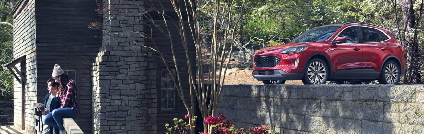 image of red ford suv parked