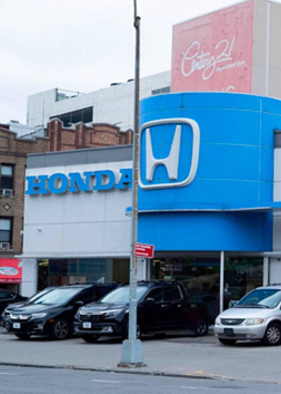 Front of Honda Dealership Lot