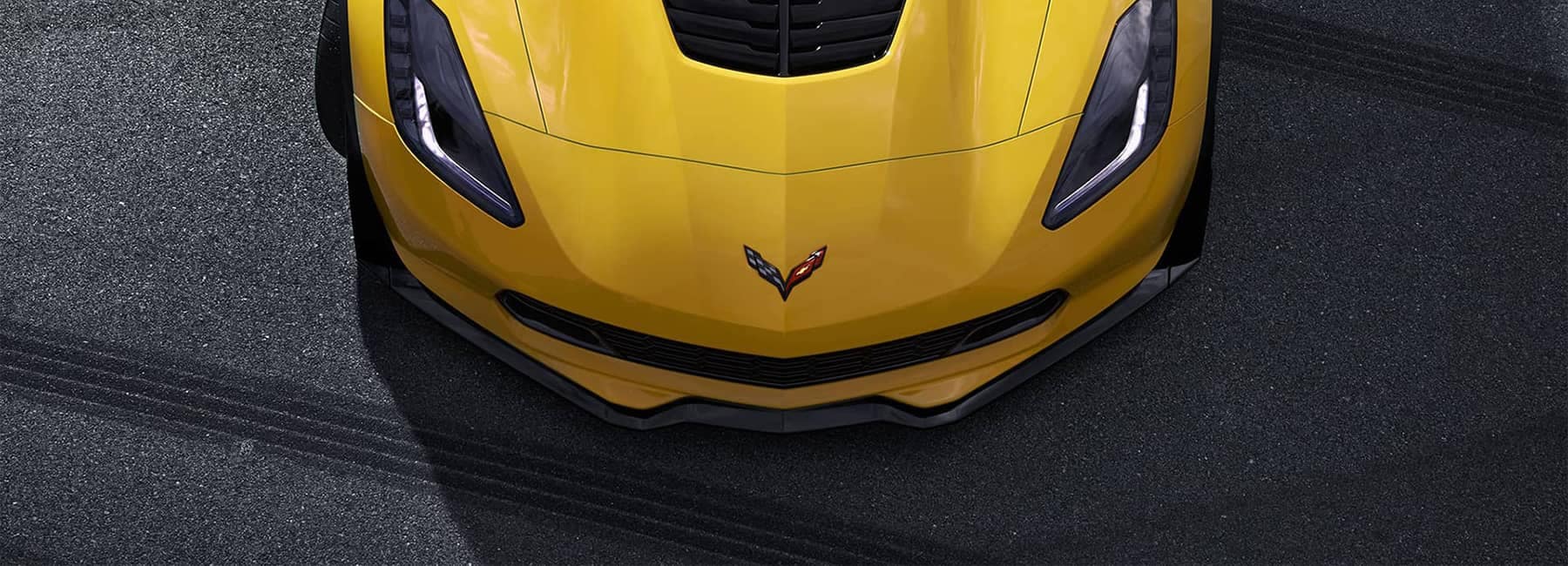 2019 Corvette Z06 Yellow Nose Top View
