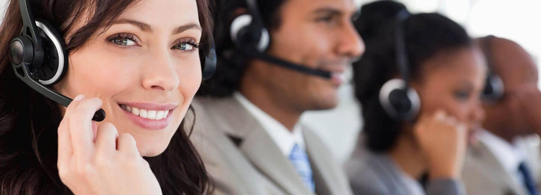 Customer Service People with Headsets