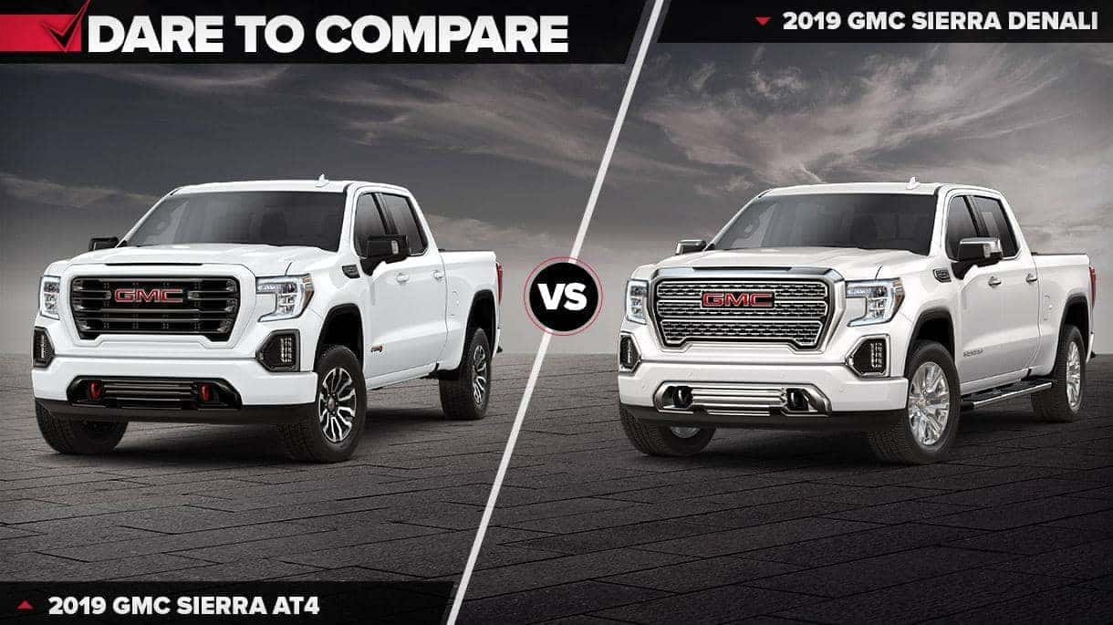 2019 Gmc Sierra At4 Vs 2019 Gmc Sierra Denali In Edinburg Tx Bert Ogden Buick Gmc