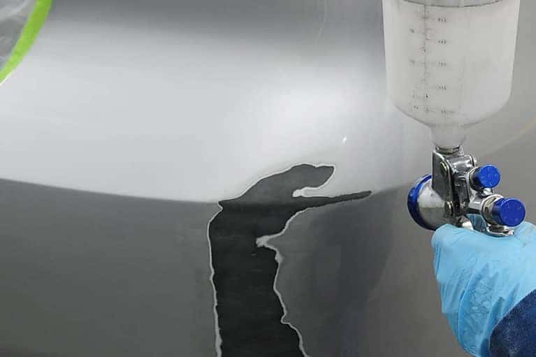 Painting vehicle bumper