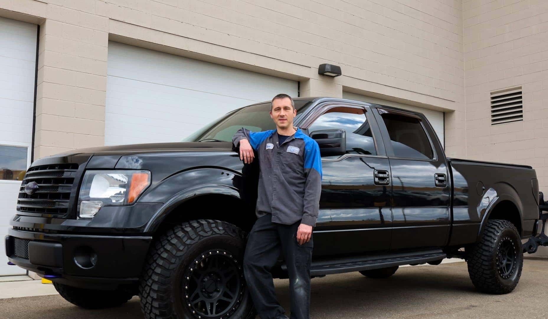 Technician with Ford truck