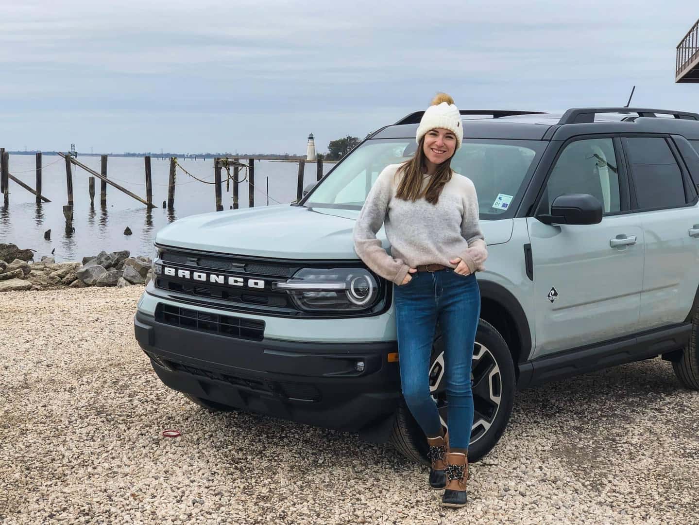 Customers in front of Bronco