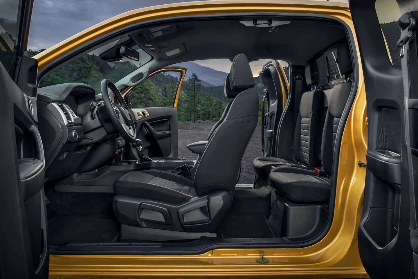 Ford Ranger Interior with all SuperCab doors open.