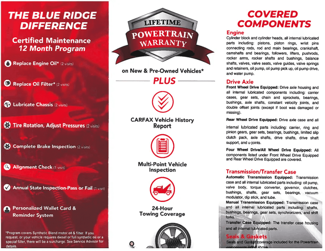 Lifetime Powertrain Warranty | Blue Ridge CDJR