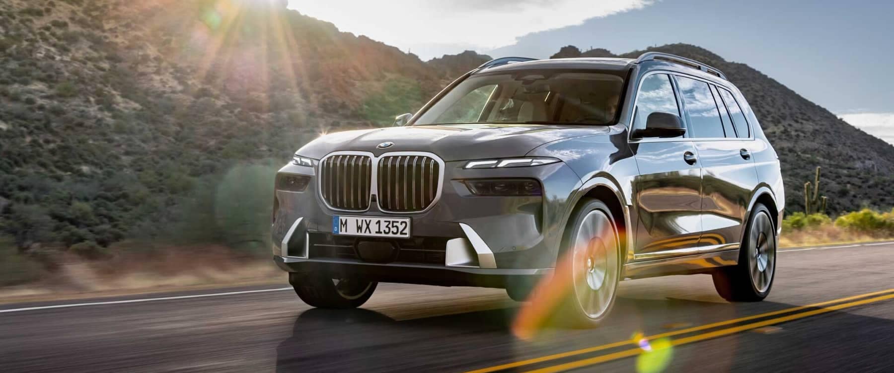 2023 BMW X7 Driving angled view
