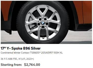BMW X1 Tires 17 Y Spoke 896 Silver