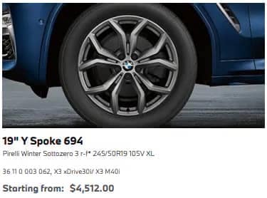BMW X3 Tires 19 Y Spoke 694