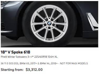 BMW X4 Tires 18 V Spoke 618