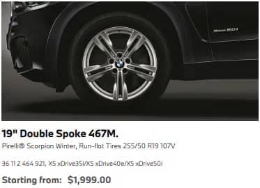 BMW X5 Tires 19 Double Spoke 467M
