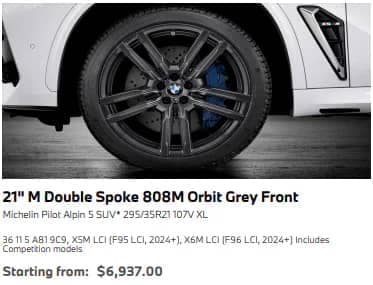 BMW X5 Tires 21 M Double Spoke 808M Orbit Grey Front
