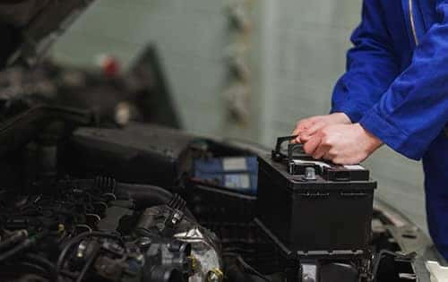 Battery being installed