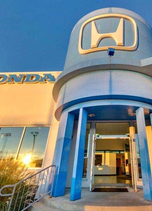 Front of Honda Dealership Lot