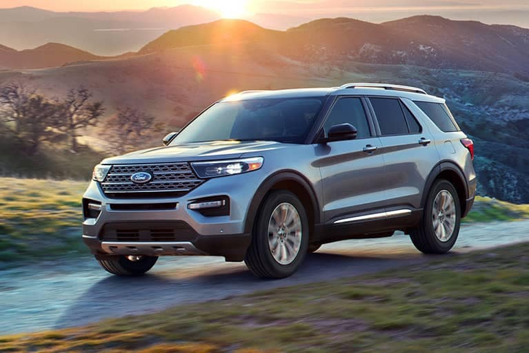 2022 Ford Explorer in front a mountain range