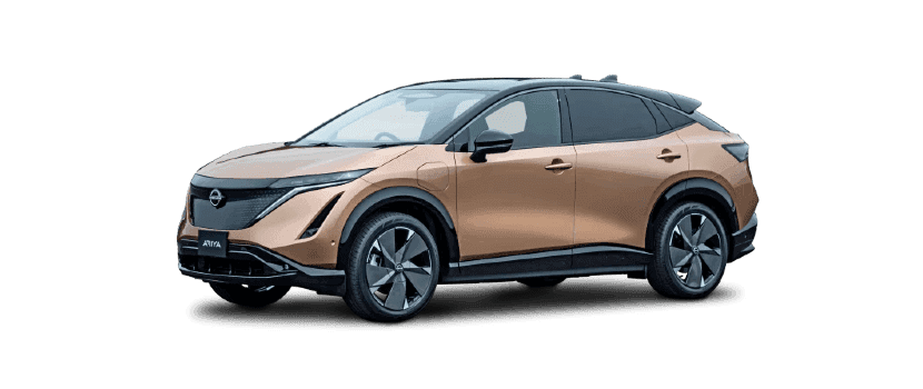 Angled view of a copper 2023 Nissan Ariya
