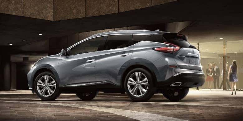 Back angled view of a Gray 2023 Nissan Murano