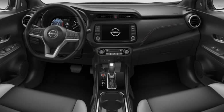 Front interior dash of a 2023 Nissan Kicks