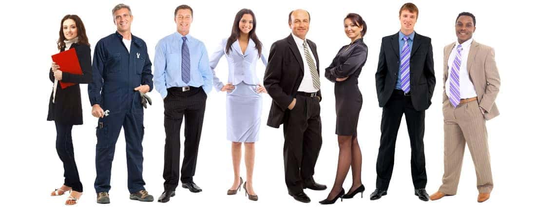 lineup of professionals dressed well