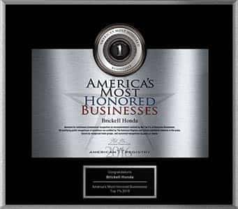 America's Most Honored Businesses award