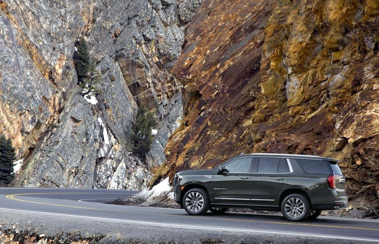 GMC Yukon against canyon rock