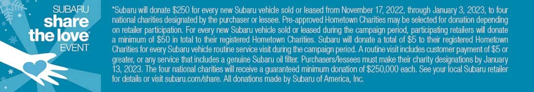 Subaru Share The Love Event Banner