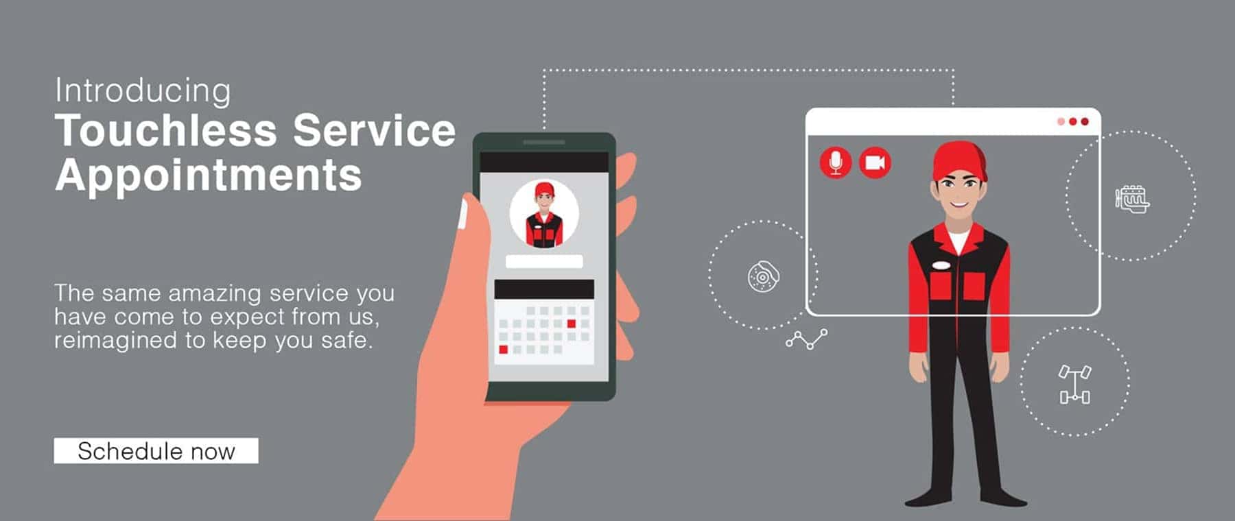 touchless service cartoon banner