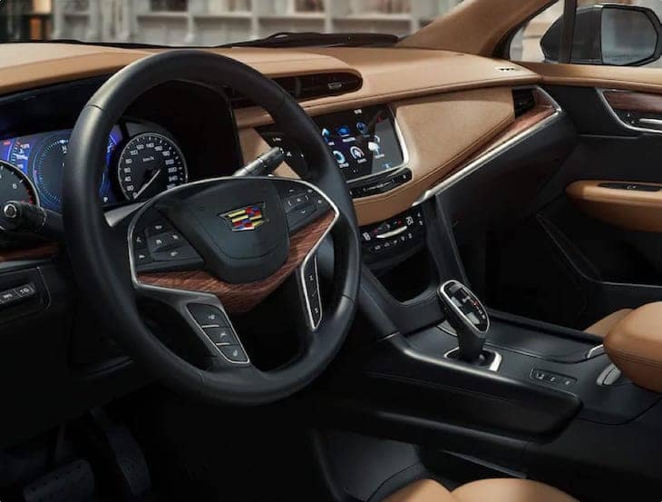 An inside look at a Cadillac dashboard.