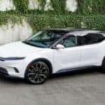 Chrysler Airflow Concept Cape Coral stunning white EV in garden