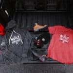Cape Coral CDJR Ram x Wolverine Collaboration Merchandise in Red and Gray