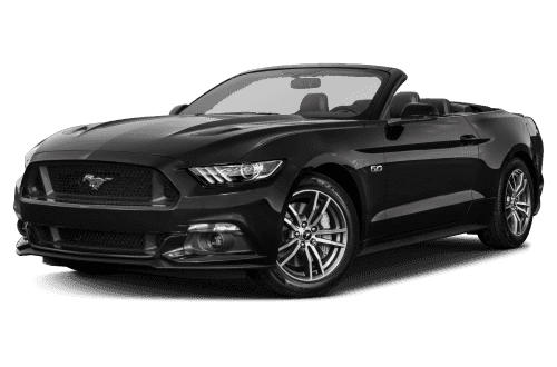 black 2017 ford mustang with top down